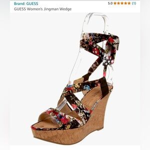 New / Never Worn Guess Woman’s Jingman Wedge size 8M Multicolor